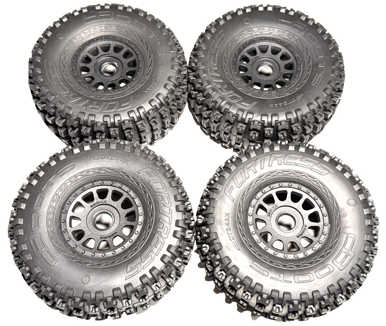 ARRMA MOJAVE 1/7 6S EXB dBOOTS 'FORTRESS' Tire Set 17MM Glued, Black (4) AA