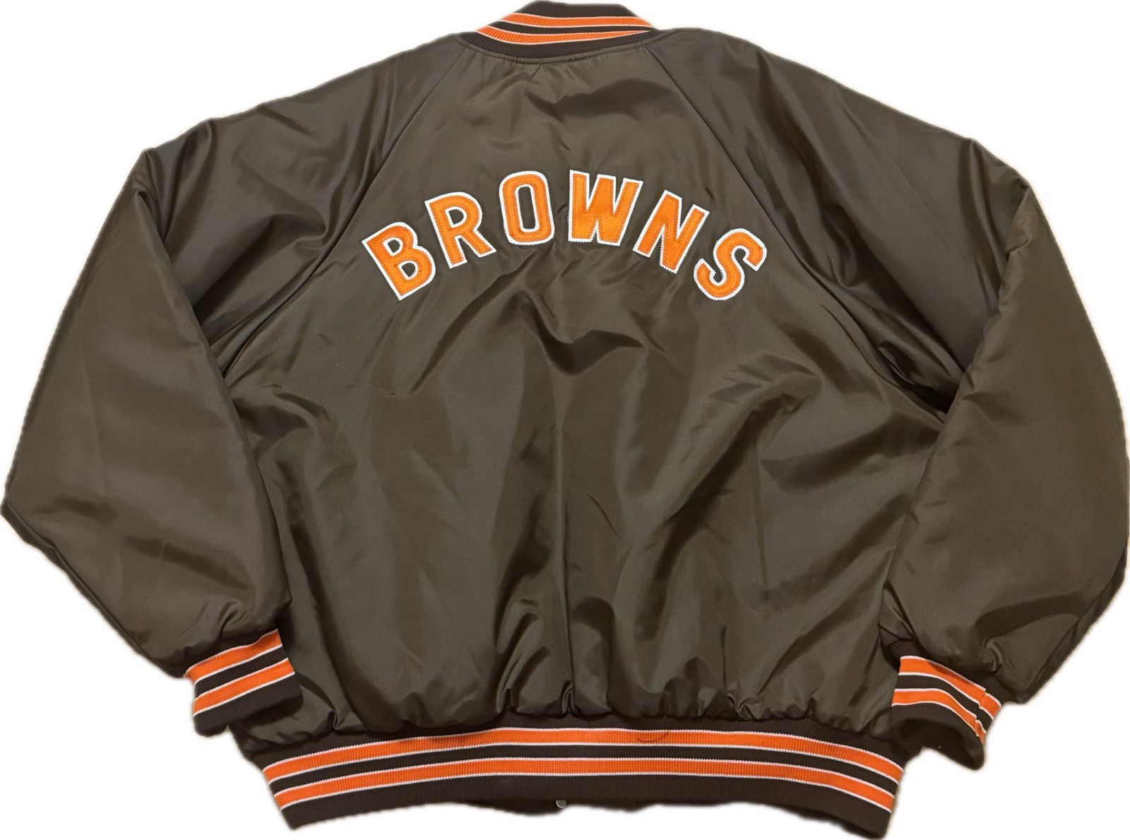 Vintage 80s Cleveland Browns Bomber Jacket NWOT Sz. 2XL Embroidered NFL Football Vintage 80s Cleveland Browns Bomber Jacket NWOT Sz. 2XL Embroidered NFL Football