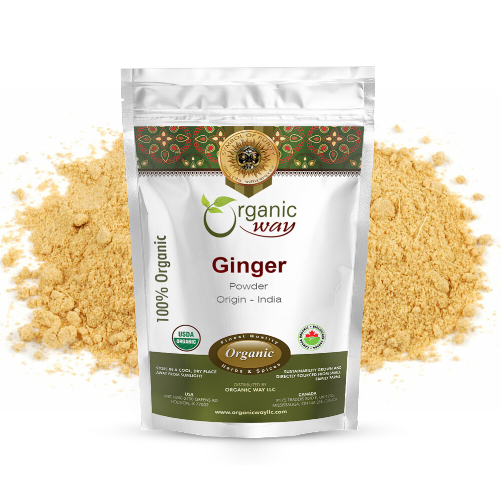 Organic Way Ginger Root Powder - Organic, Kosher & USDA Certified (1/2LBS / 8Oz) Organic Way Ginger Root Powder - Organic, Kosher & USDA Certified (1/2LBS / 8Oz)