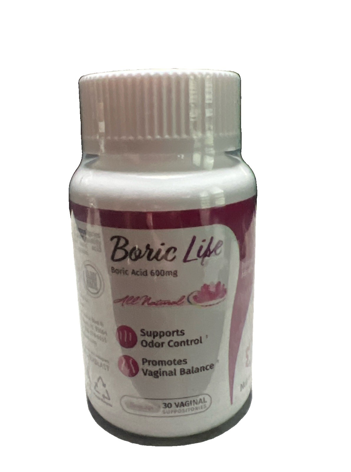NutraBlast Boric Life Boric Acid Intimate Suppositories 30 Count