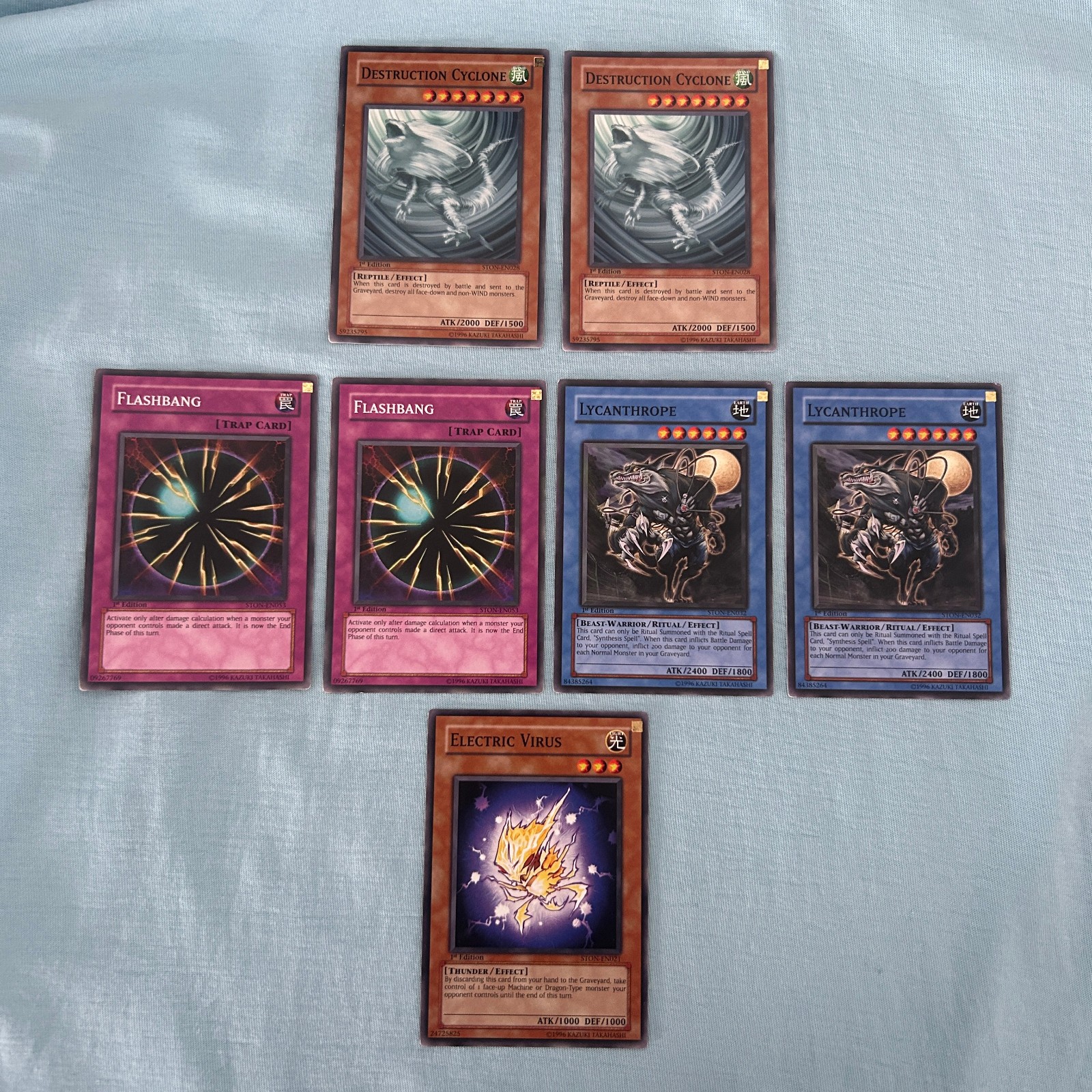YuGiOh - 7x Factory Error, Misprint, Eye of Anubis Stamp Shift - STON 1st Ed