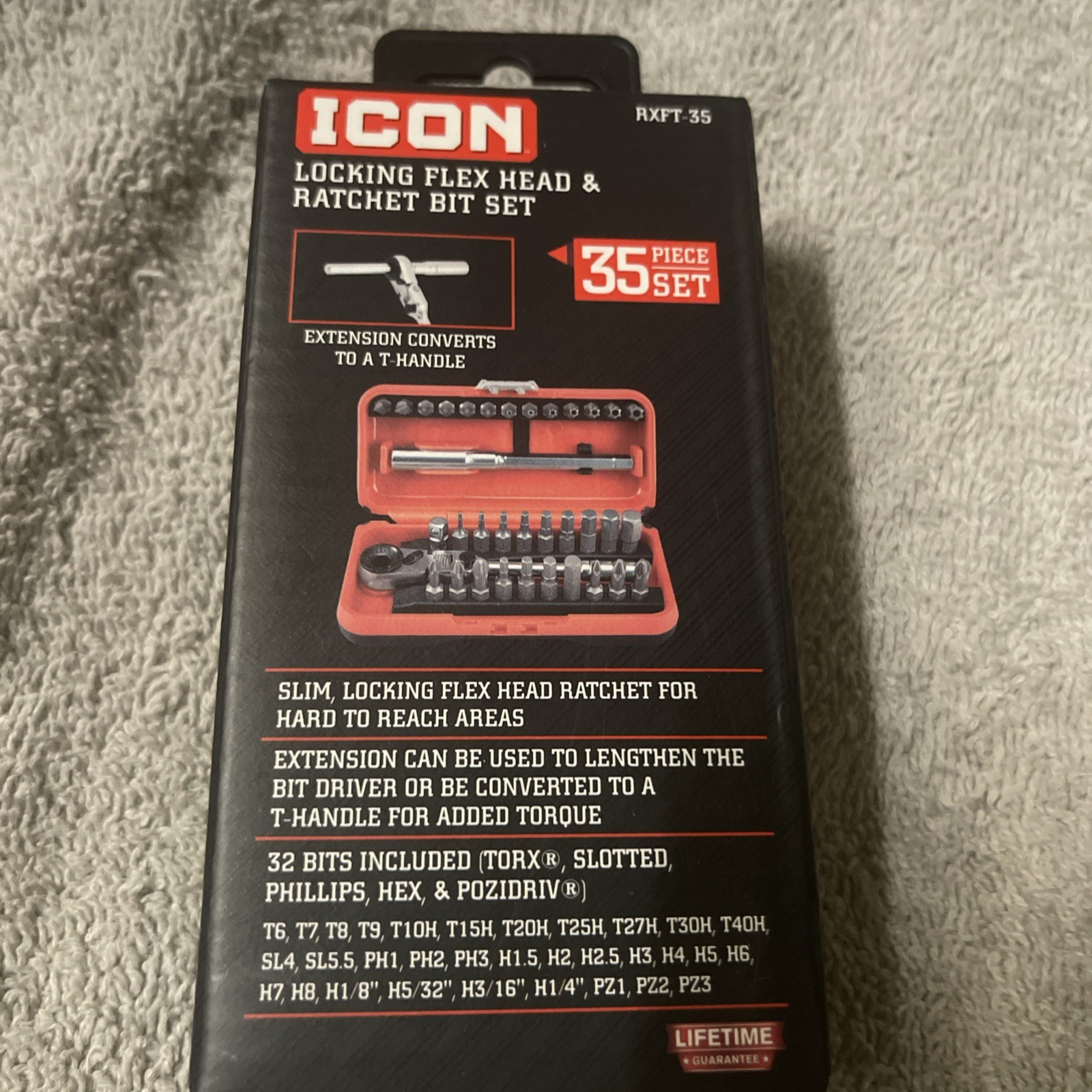 ICON Locking Flex Head Ratchet and Bit Set, 35 Piece NEW / Ships Fast ICON Locking Flex Head Ratchet and Bit Set, 35 Piece NEW / Ships Fast