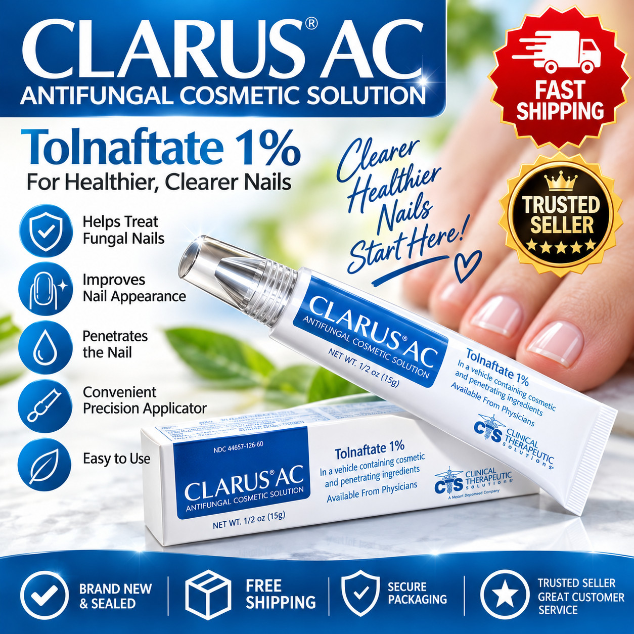 Clarus AC Antifungal Cosmetic Solution, expires: 10/2028 Clarus AC Antifungal Cosmetic Solution, expires: 10/2028