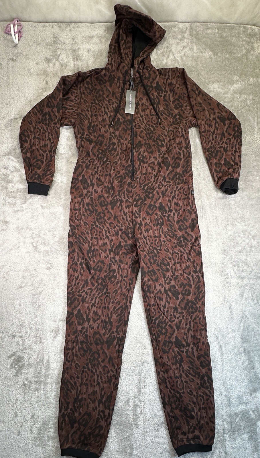 Savage X Fenty Forever Savage Hooded One Piece Leopard Print Size Medium