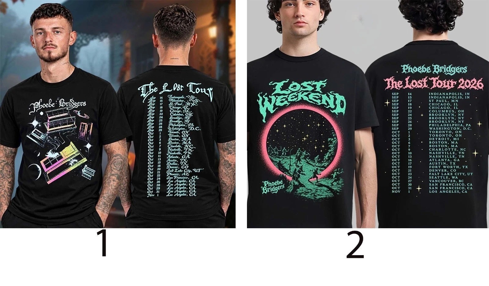 Phoebe Bridgers Merch The Lost Tour 2026 T-Shirt Reprint