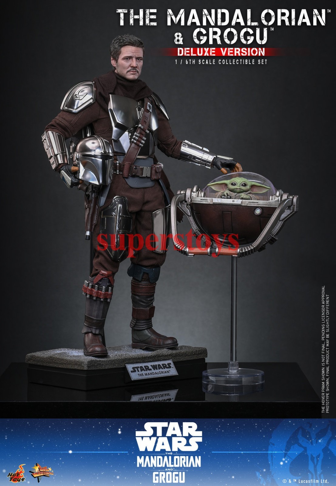 Presale Hot Toys MMS872 Star Wars The Mandalorian & Grogu Action Figure Deluxe