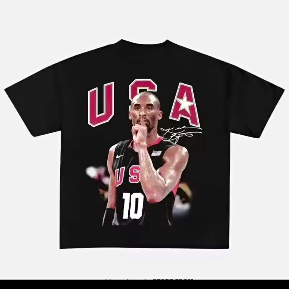 Men’s Black Cotton USA Basketball Graphic Print Crew Neck Short Sleeve T-Shirt M Men’s Black Cotton USA Basketball Graphic Print Crew Neck Short Sleeve T-Shirt M