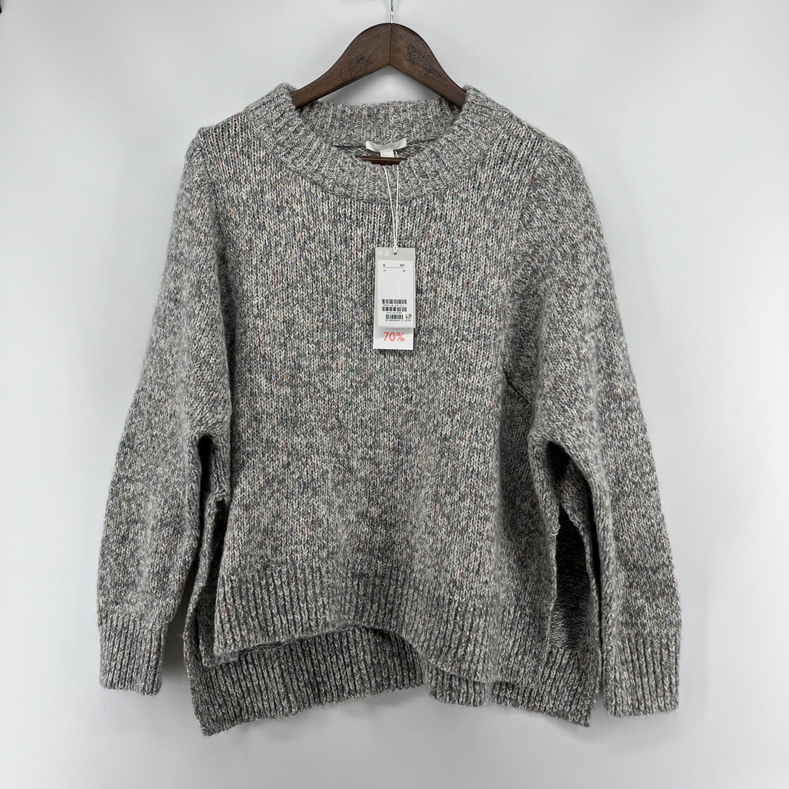 COS Sweater Women Medium Gray Multi Knit Oversized Wool Blend Top Pullover NWT COS Sweater Women Medium Gray Multi Knit Oversized Wool Blend Top Pullover NWT