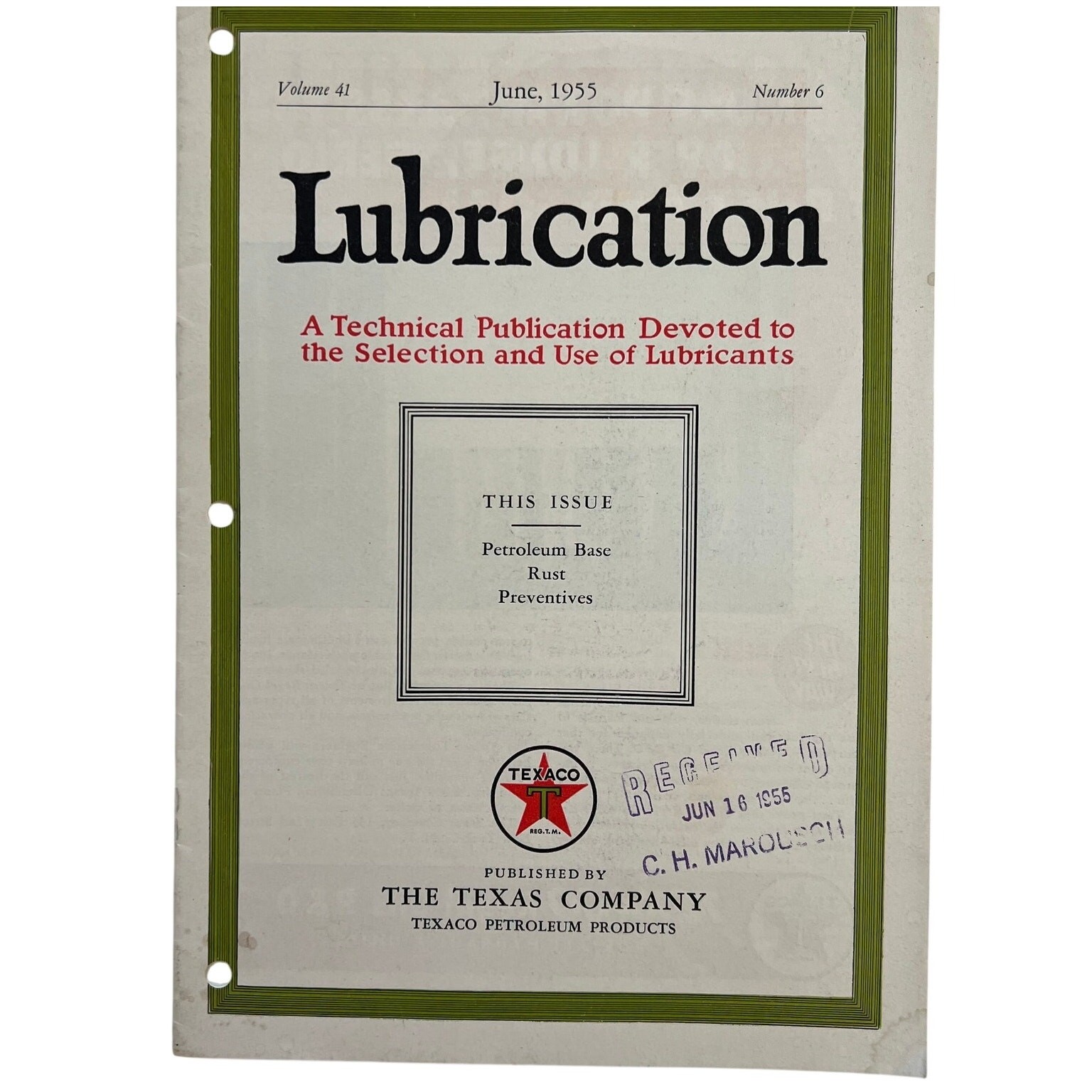 Vintage 1955 Texaco Lubrication Magazine Vol 41 No 6 Texas Company Vintage 1955 Texaco Lubrication Magazine Vol 41 No 6 Texas Company