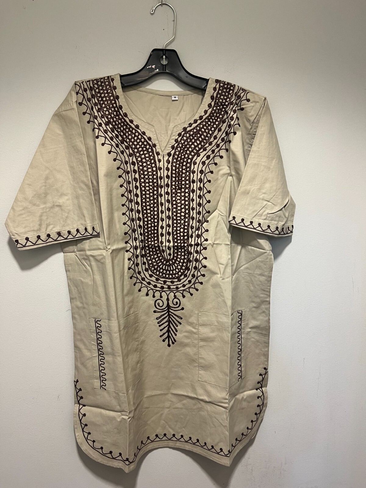 African clothing for men-Dashiki S-7X  Beige