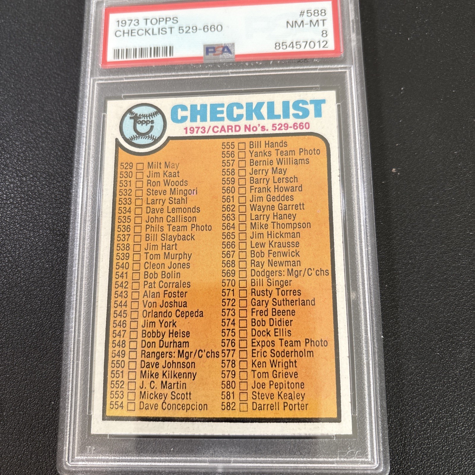 1973 Topps - High Number Checklist #588 1973 Topps - High Number Checklist #588