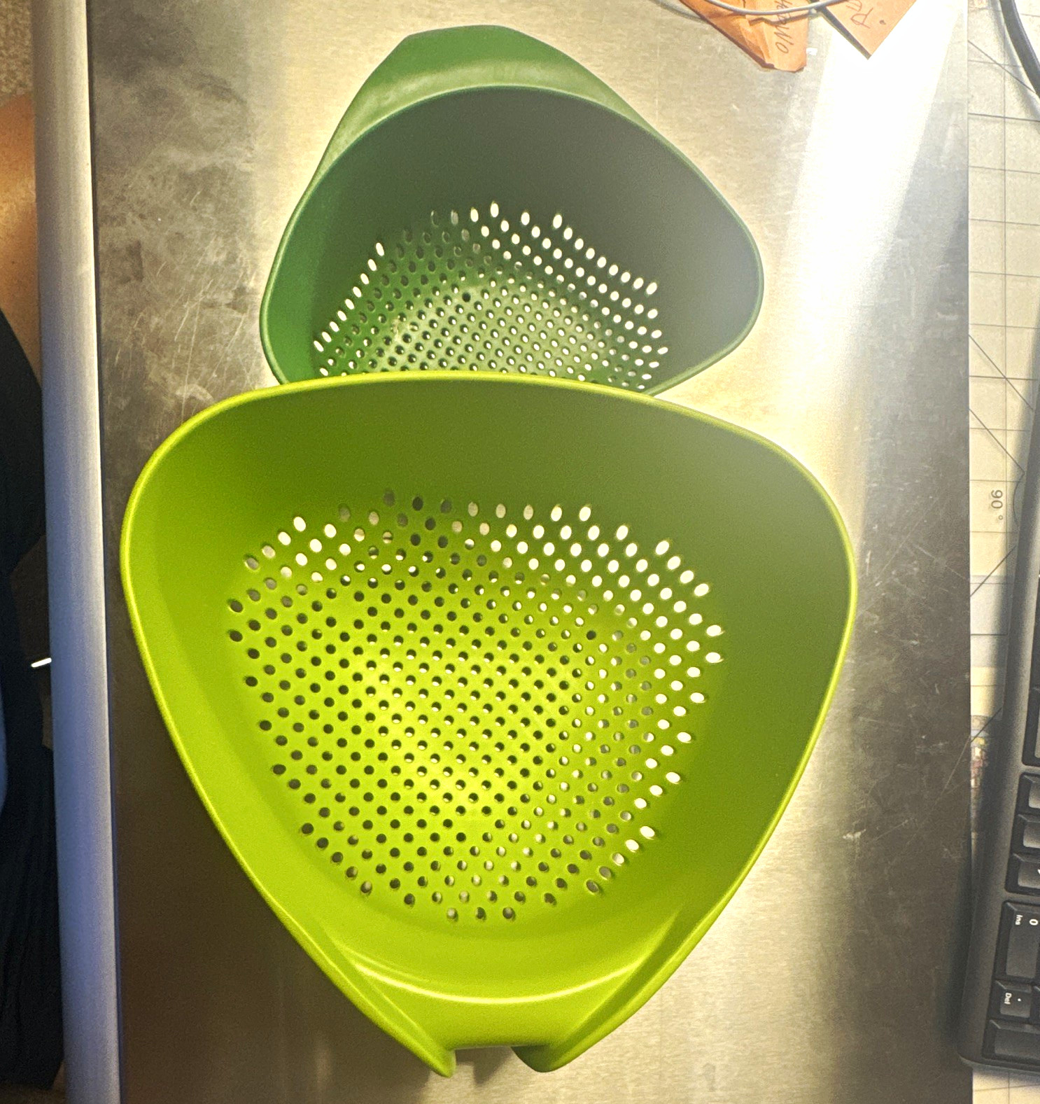 Joseph Joseph Nest Green Plastic Colander/Strainer Set of 2 Small With Handles