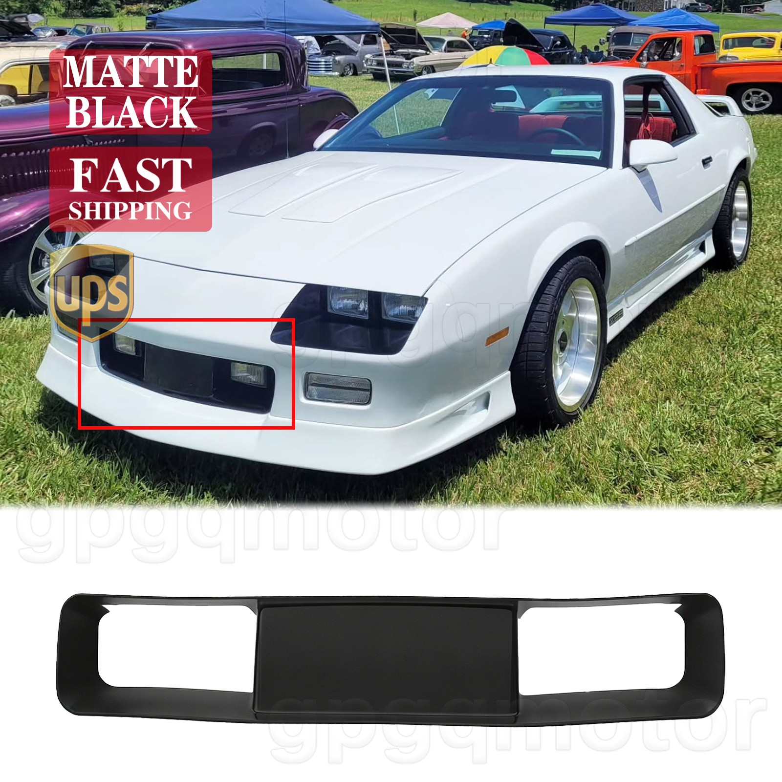 Fit For Camaro Z28 RS 1991-1992 Matte Black Front Bumper Lower Grille HT10139545