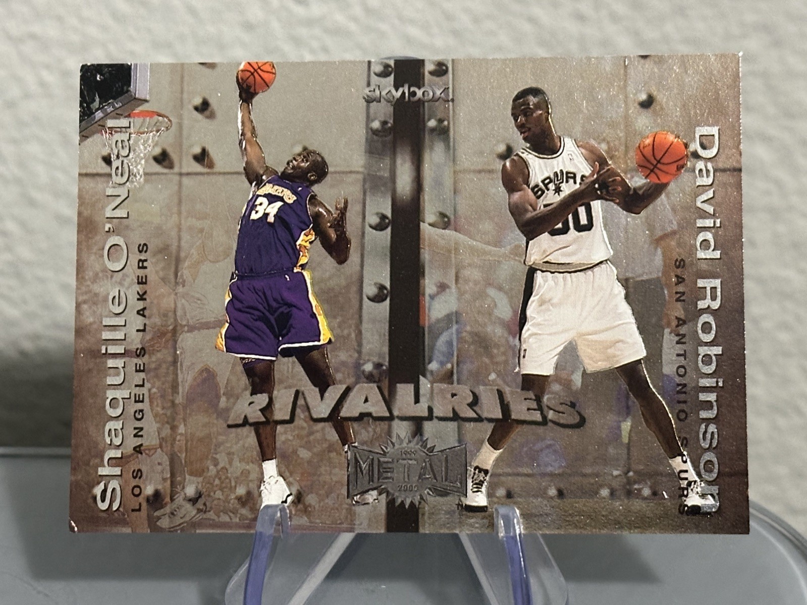 1999-00 Skybox Metal - Rivalries Shaquille O\'Neal, David Robinson #12 R