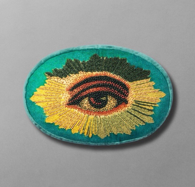 John Derian Target Threshold Halloween Fall Evil Eye Plush Beaded Pillow 12 X 8” John Derian Target Threshold Halloween Fall Evil Eye Plush Beaded Pillow 12 X 8”