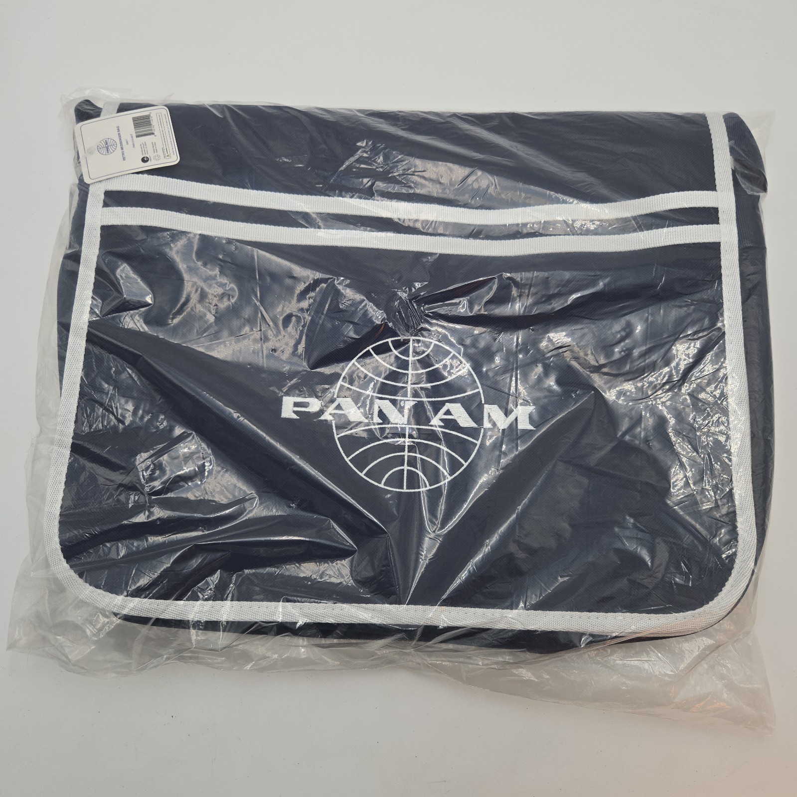 Pan Am Retro Navy Blue Shoulder Messenger Bag with White Stripes & Pan Am Logo
