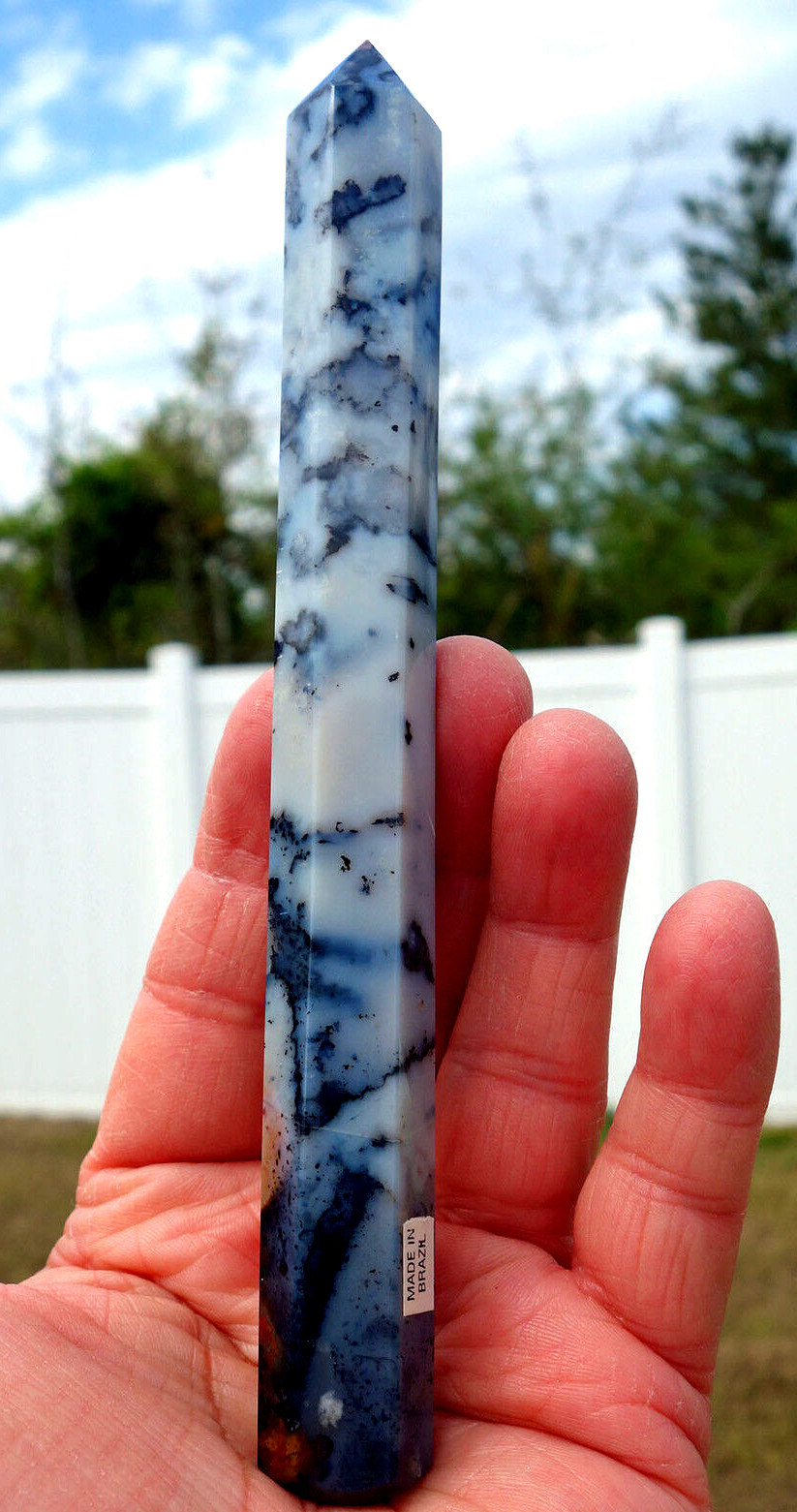 Mystical BLUE Jasper Quartz Crystal Healing Massage Wand Polished Point For Sale
