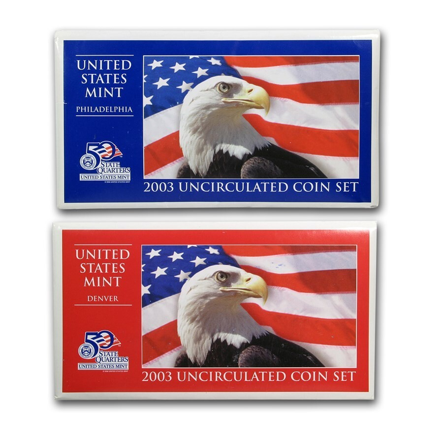 2003 United States US Mint 20 Coin P & D Uncirculated Coin Set State Quarters