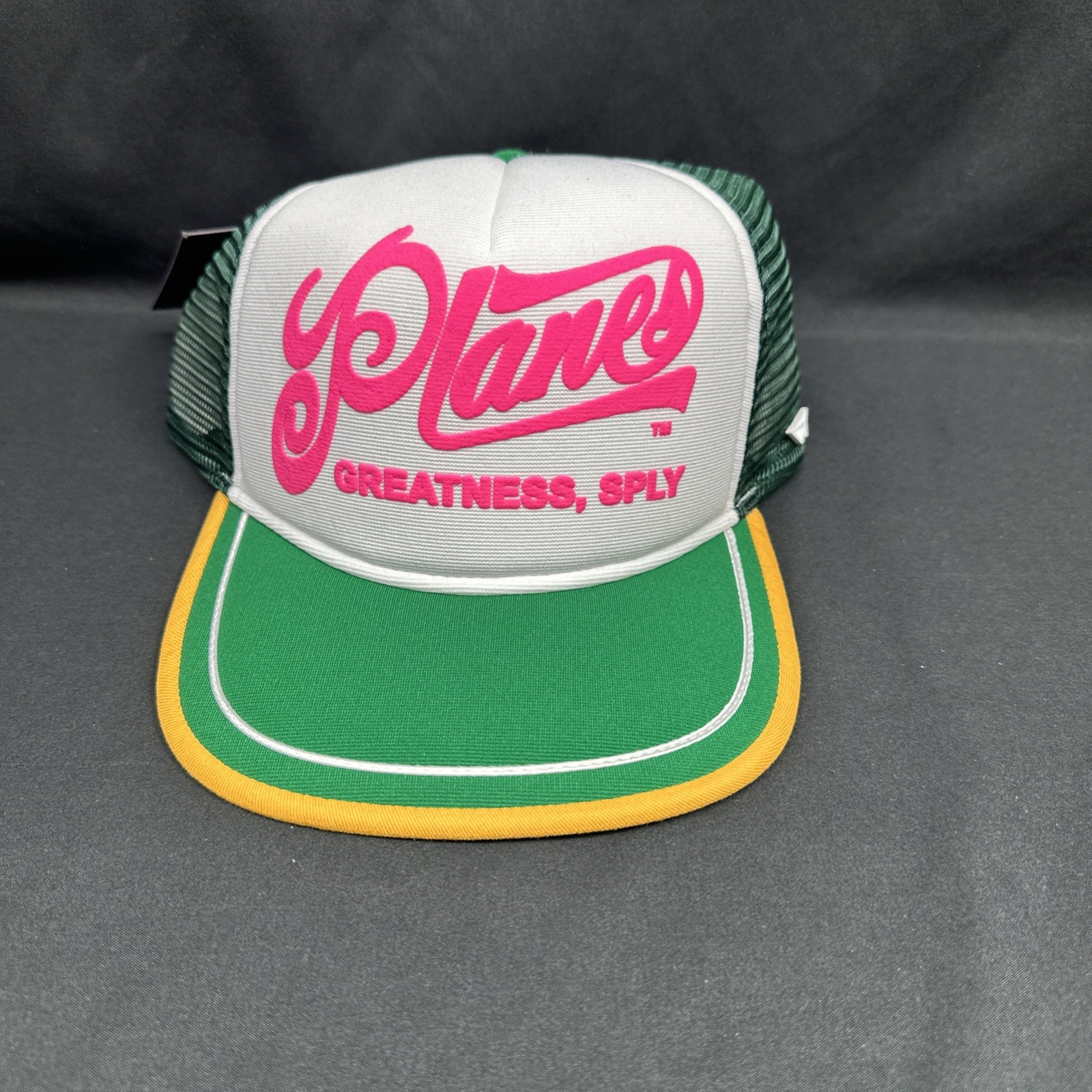 ROC NATION PAPER PLANES WHITE GREEN PLANES GREATNESS TRUCKER HAT NEW RELEASE ROC NATION PAPER PLANES WHITE GREEN PLANES GREATNESS TRUCKER HAT NEW RELEASE