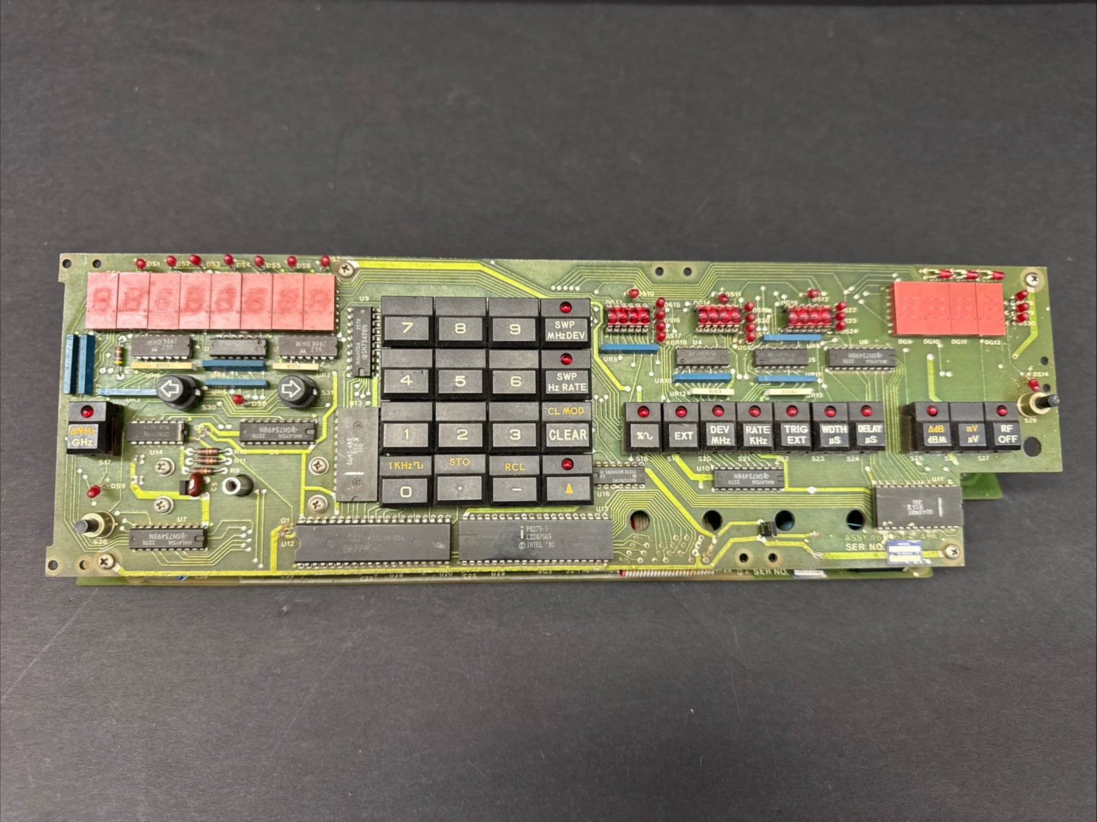 Vintage R&S Polarad RF Microwave Control Keypad Circuit Board 1987 Untested