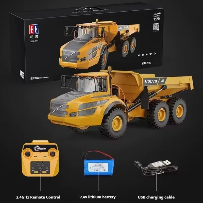 Double E RC Articulated Dump Truck 1:20 Alloy Metal Gear Toy E591 Gift