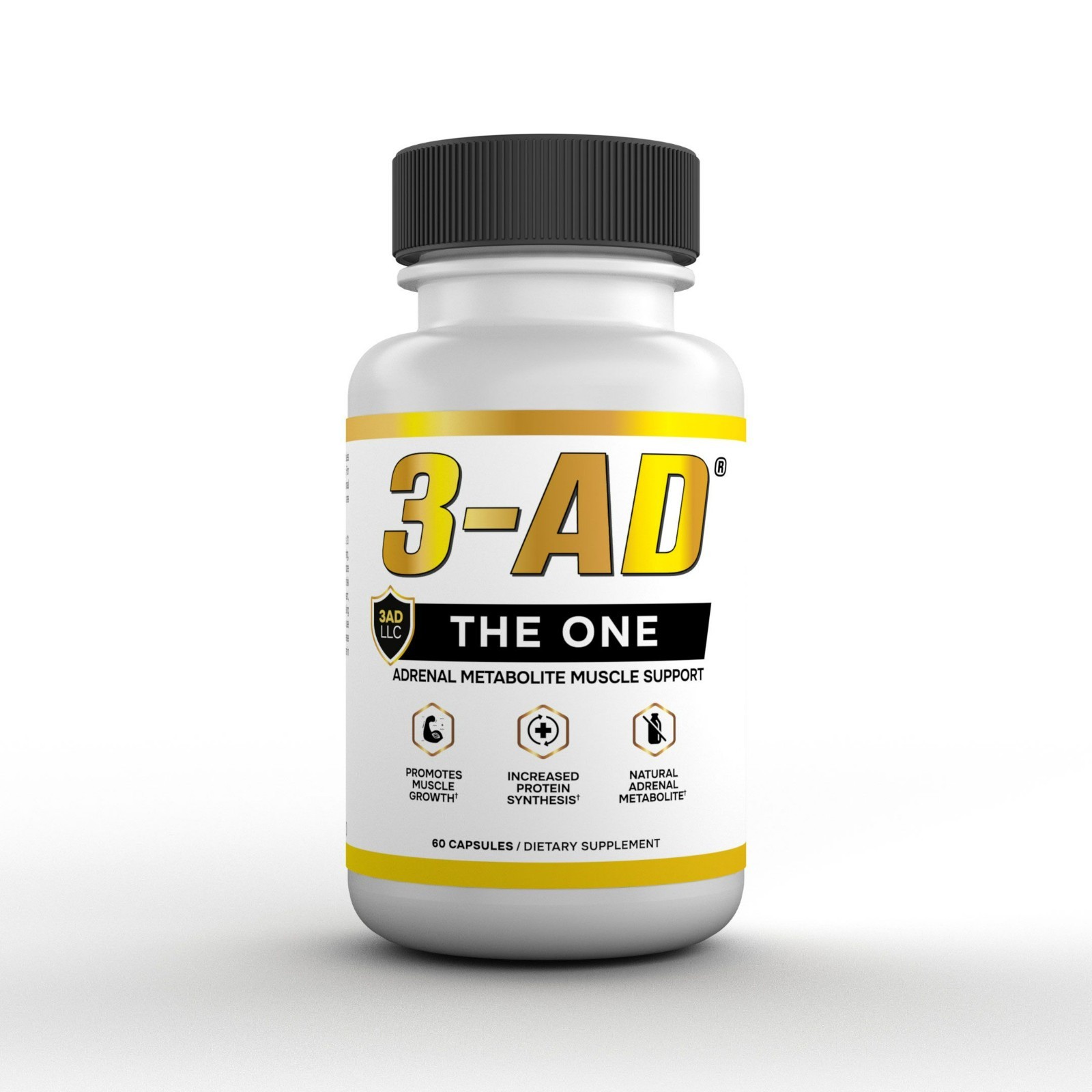 3-AD® 25mg Muscle Support Supplement - 60 capsules - Patented Formula *CERTIFIED