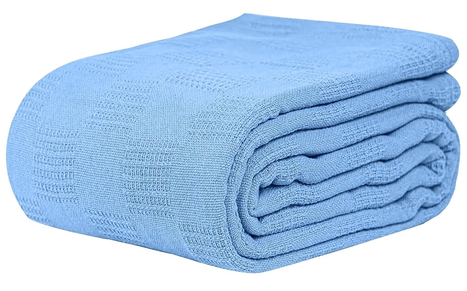 100% Cotton Blue Hospital Thermal Blanket 74x100 in Thermal Cotton Hospital