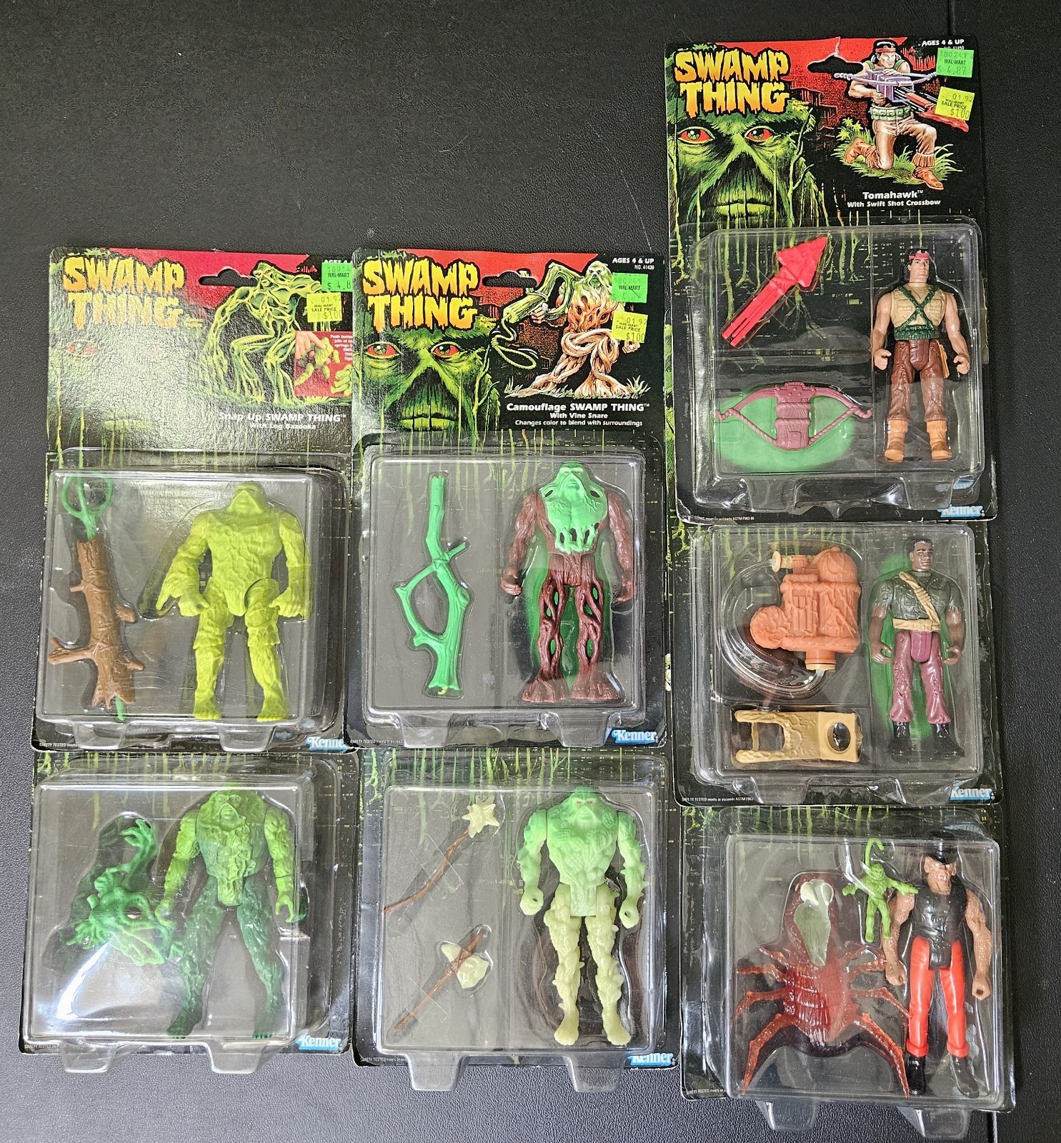 1990 Kenner Swamp Thing Action Figures Lot 7 MOC Sealed Vintage DC Comics