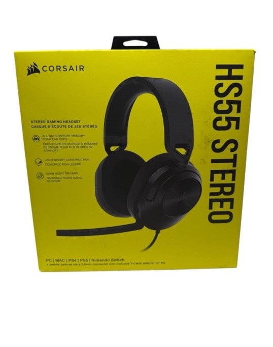 CORSAIR HS55 Stereo Gaming Wired Headset, Multi-Platform Compatible, NEW SEALED CORSAIR HS55 Stereo Gaming Wired Headset, Multi-Platform Compatible, NEW SEALED