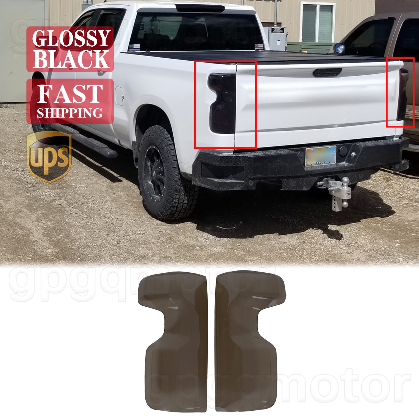 Smoked Black Tail Light Cover Guard For Silverado 1500 LT LTZ RST WT ZR2 2019-26