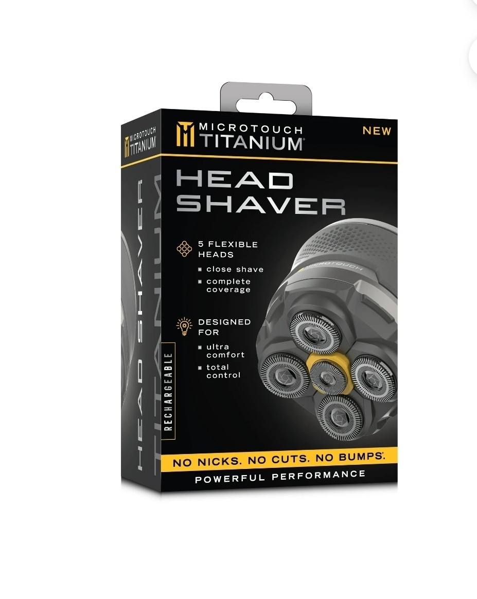 MicroTouch Men\'s Titanium Head Shaver, 5 Flexible Heads, Ultra Comfort, Black