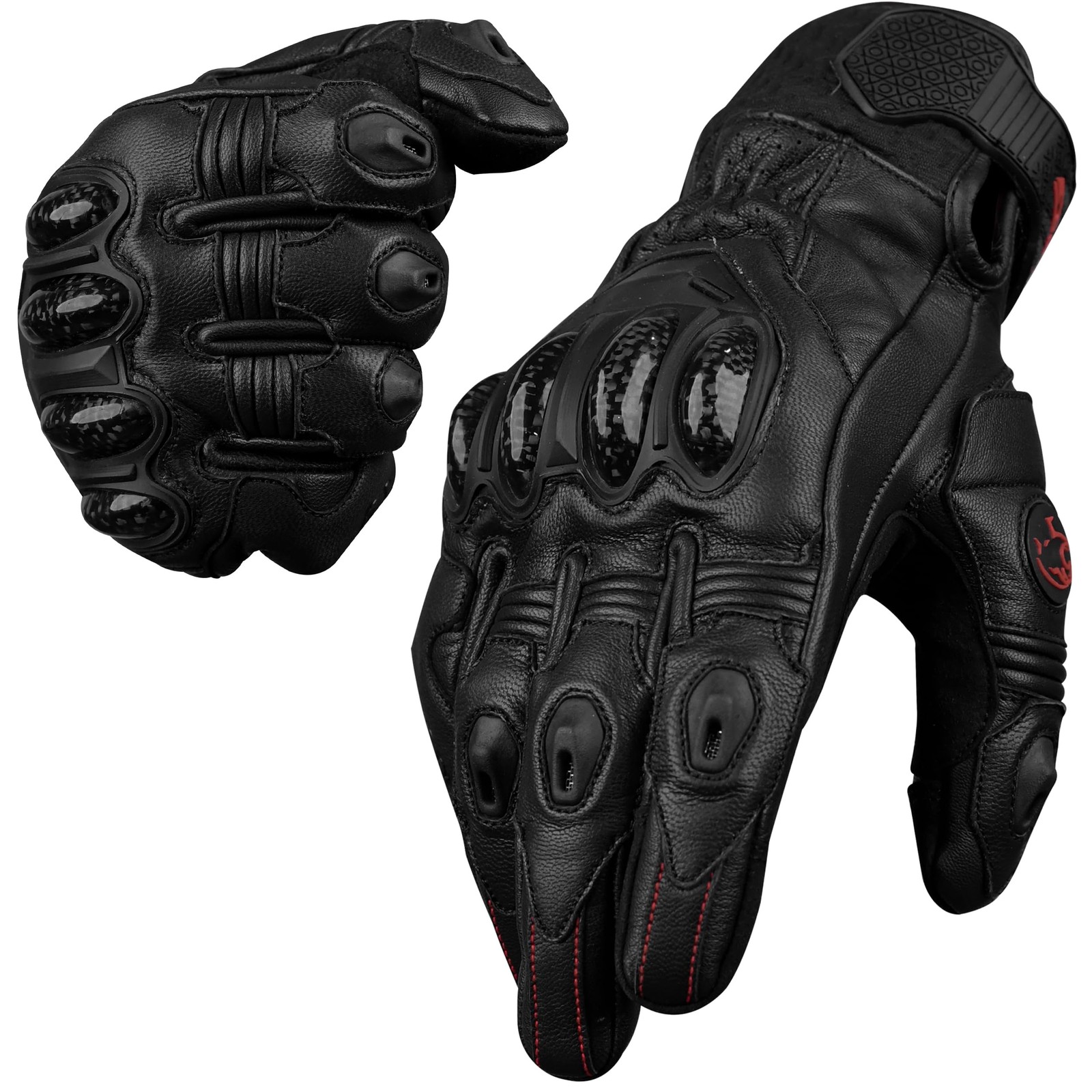 J.A.G. Leather Motorcycle Gloves for Men Carbon Fiber Knuckle Protection, Mo... J.A.G. Leather Motorcycle Gloves for Men Carbon Fiber Knuckle Protection, Mo...