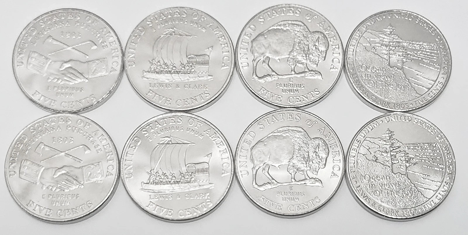 2004 - 2005 P & D NICKEL SET 8 BU Coins 2004 - 2005 P & D NICKEL SET 8 BU Coins