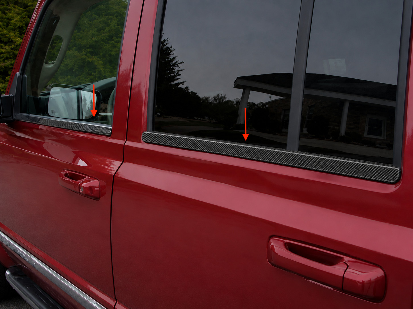 fit:2008-2013 JEEP LIBERTY Window Sill Trim Carbon Fiber Black 4Pc