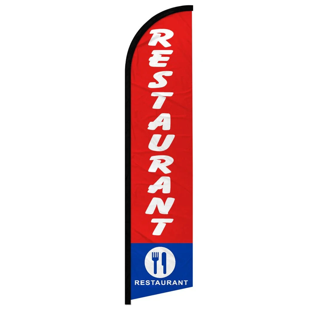 Restaurant Windless Full Sleeve Feather Advertising Food Services Banner Flag Restaurant Windless Full Sleeve Feather Advertising Food Services Banner Flag