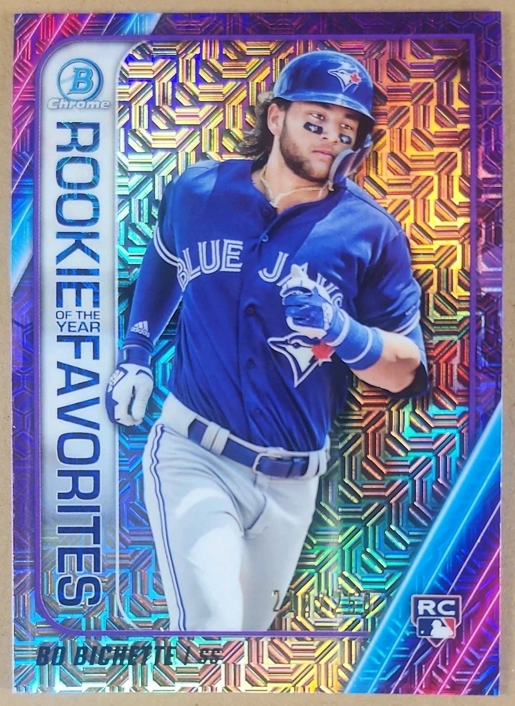 2020 Bowman - Rookie of the Year Favorites Chrome Bo Bichette #ROYF-BB Purple...