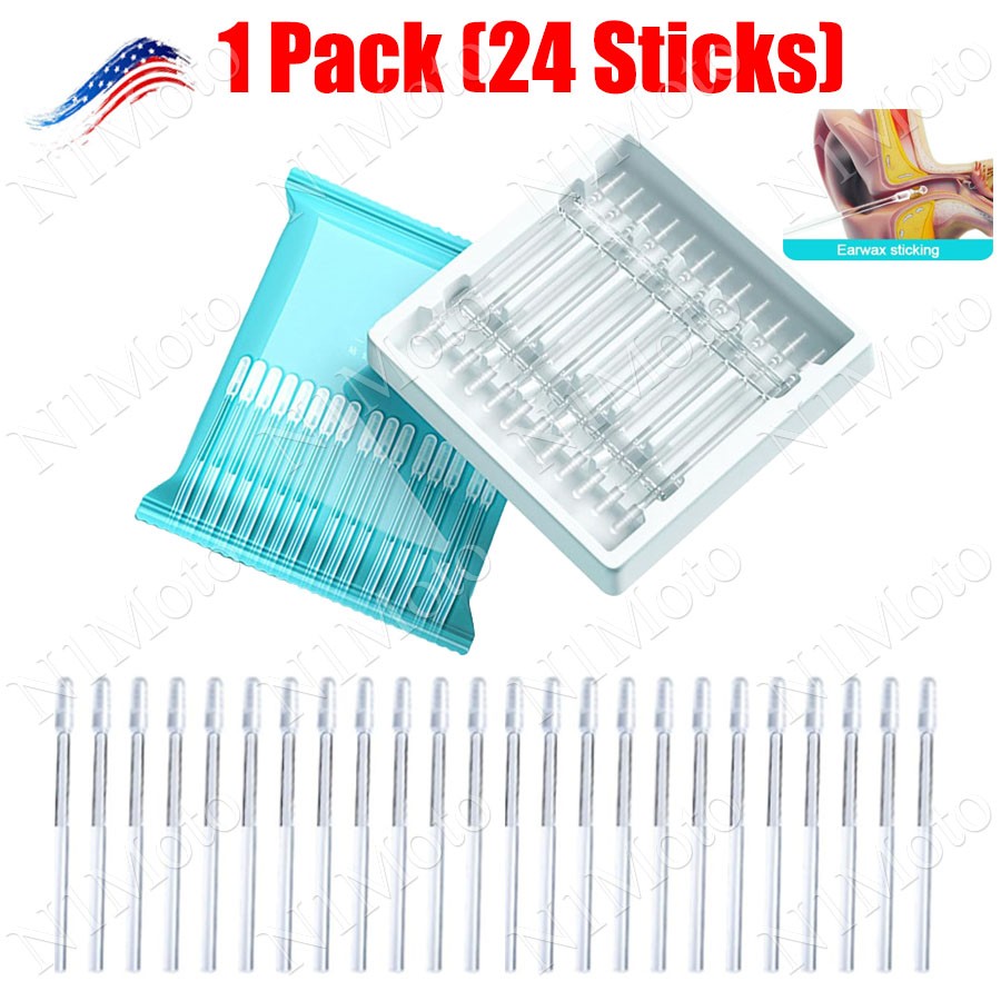 24PCS Disposable Silicone Sticky Ear Wax Remover Cleaner Kids Adults L ~ 20%OFF