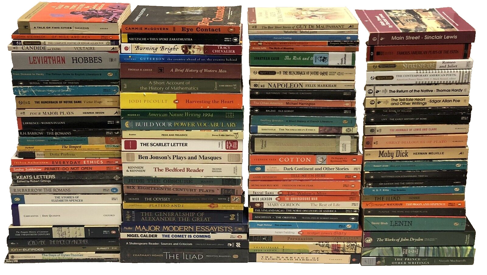 Book Lot of 20 Vintage Literature Classics Paperback Stage Decor RANDOM MIX