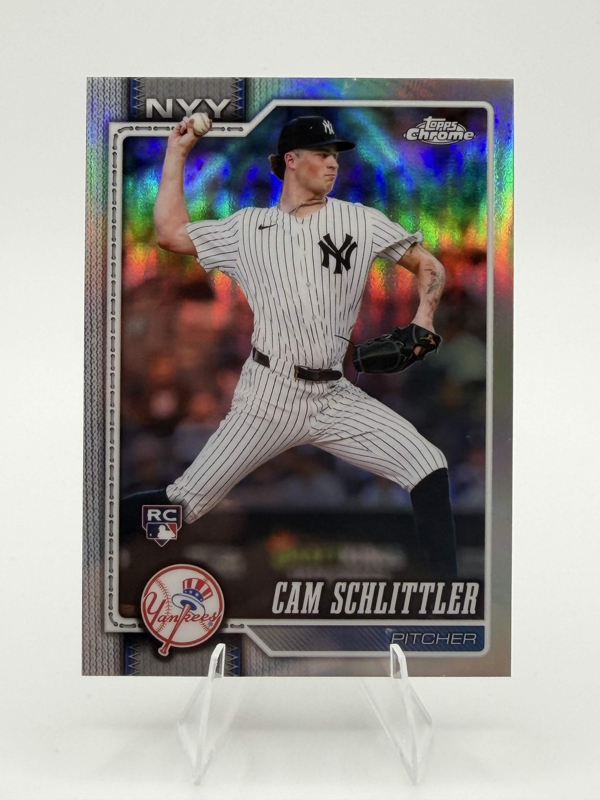 2026 Topps Chrome #262 Cam Schlittler Refractors 2026 Topps Chrome #262 Cam Schlittler Refractors