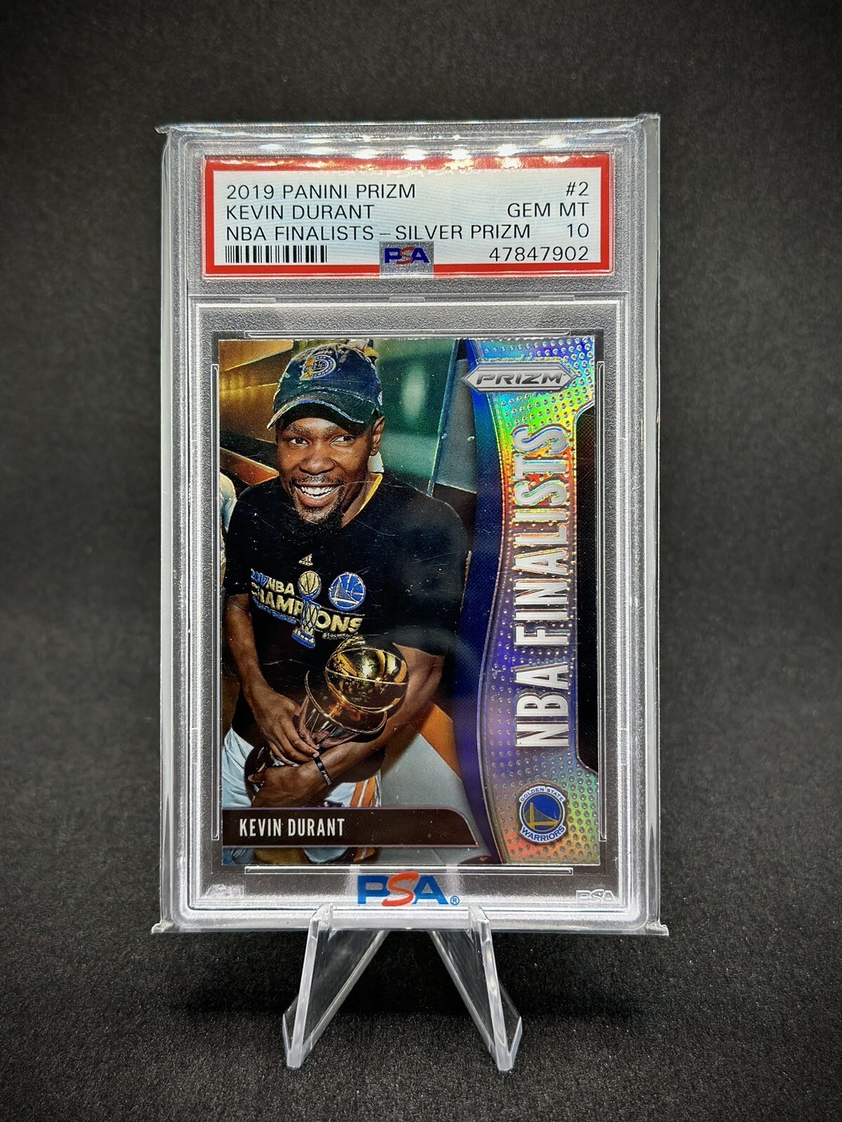 Kevin Durant 2019-20 Panini Prizm NBA Finalists Silver Prizm SP PSA 10 Warriors Kevin Durant 2019-20 Panini Prizm NBA Finalists Silver Prizm SP PSA 10 Warriors