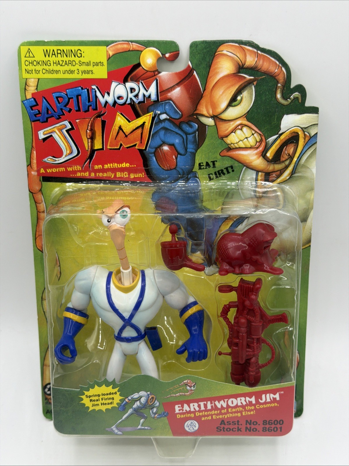 1994 Playmates Toys Earthworm Jim Red Weapons Variant action figure New Sealed 1994 Playmates Toys Earthworm Jim Red Weapons Variant action figure New Sealed