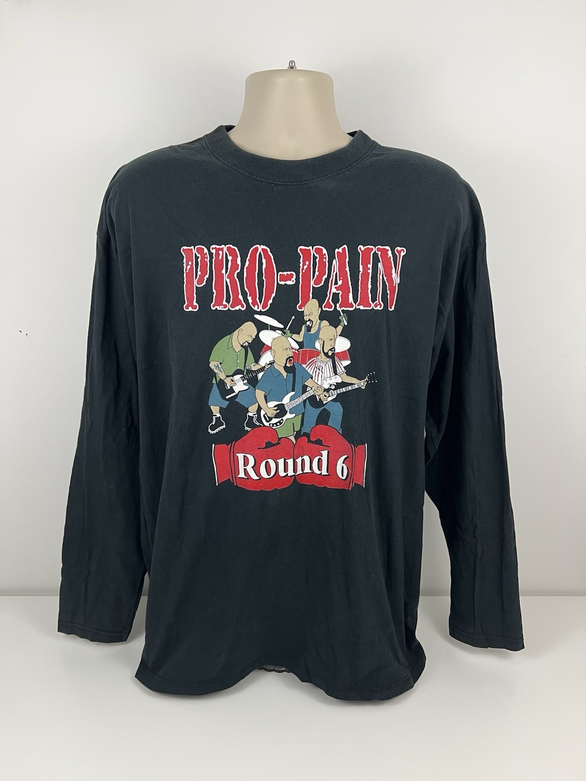 VTG Pro-Pain Round 6 Euro Tour Long Sleeve Shirt Men Size XL 2000 Hardcore USED