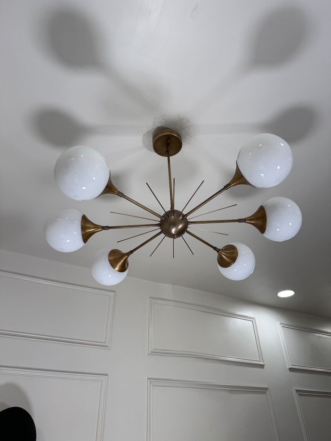Sputnik Chandelier  Modern Handcrafted 6 Light Beautiful Mid Century Ceiling
