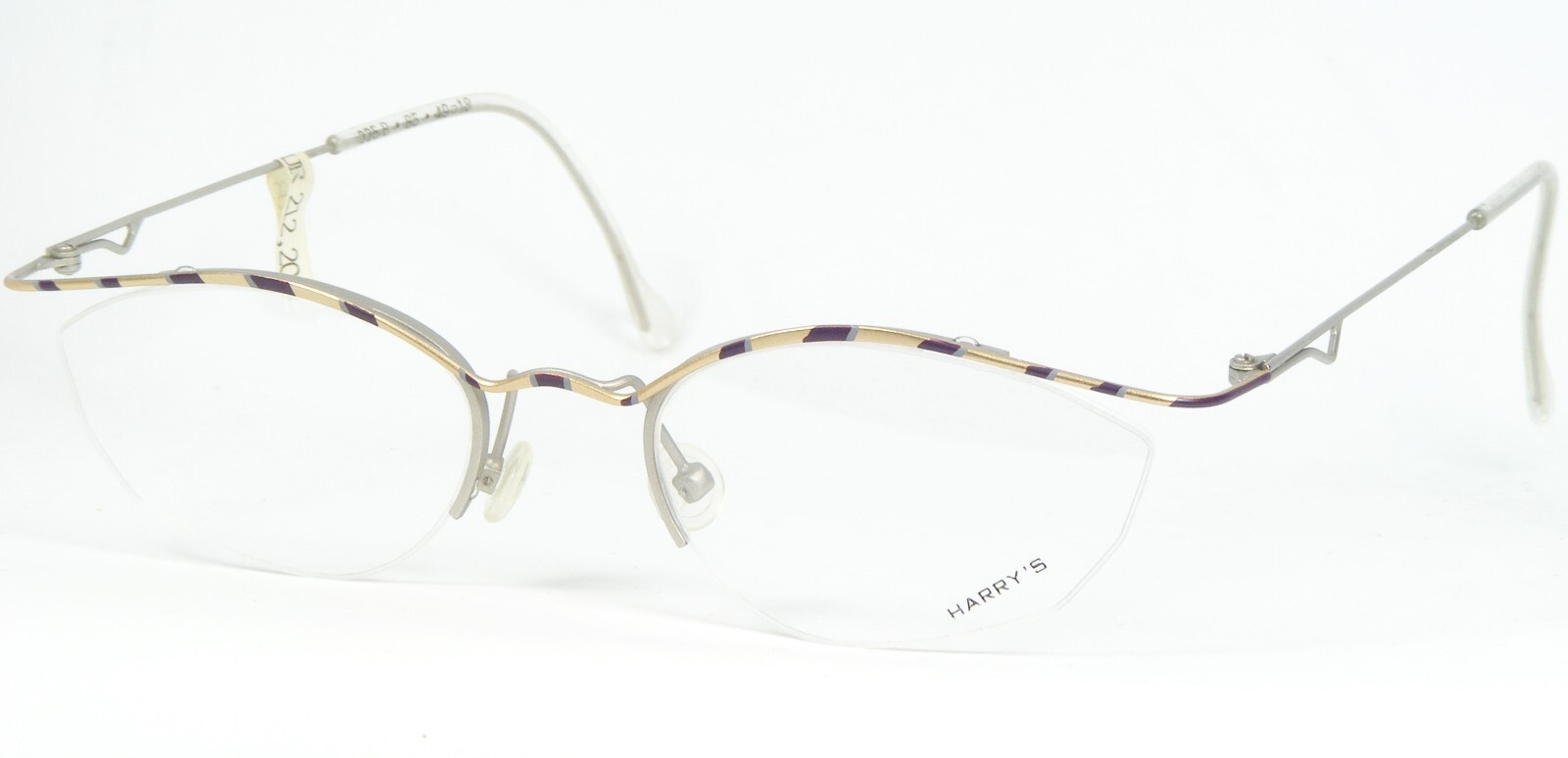 Vintage HARRY\'S 225B 85 PALE GOLD /PLUM /GREY EYEGLASSES GLASSES 49-18-145mm