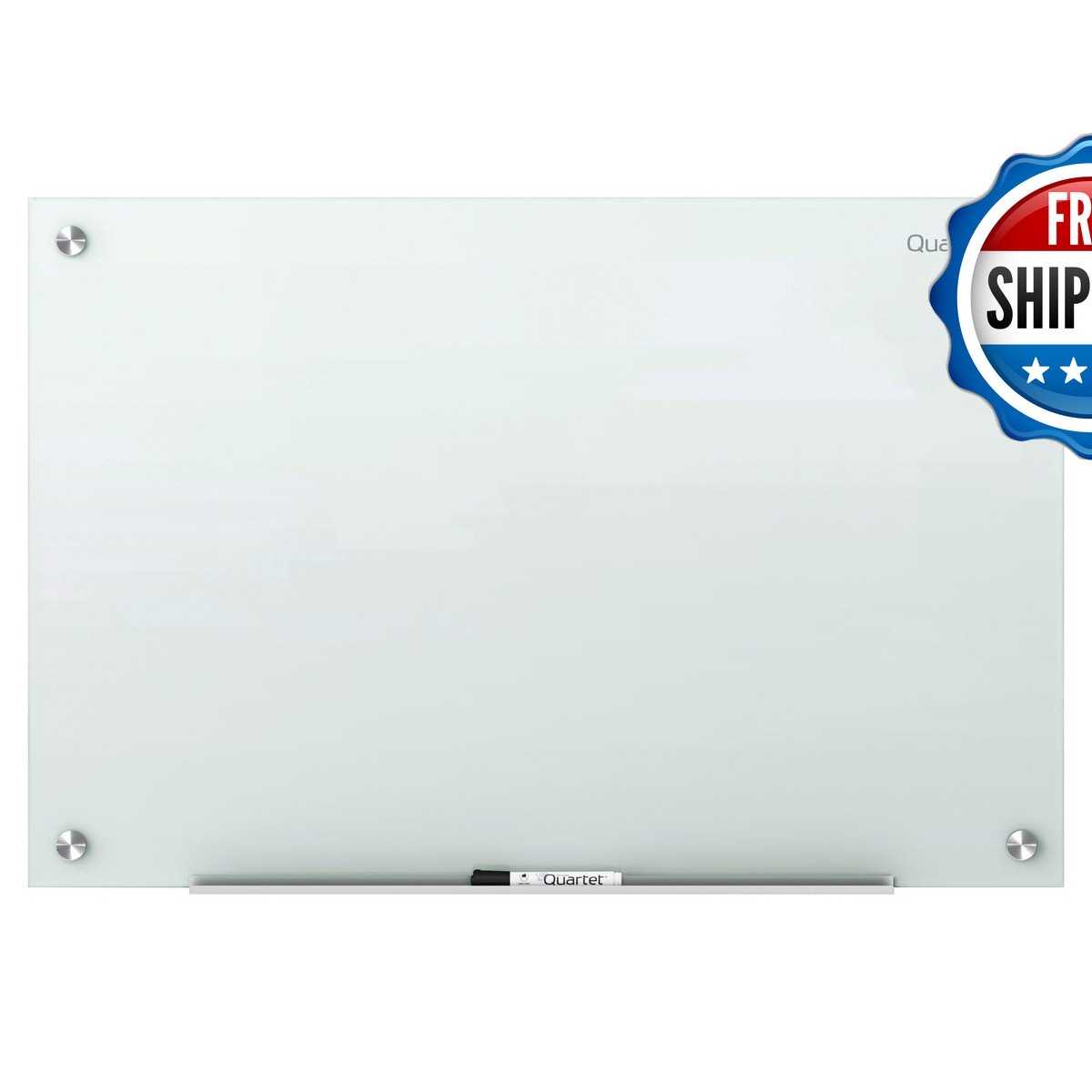 Quartet Magnetic Glass Dry Erase Whiteboard 24\'\'W x 18\'\'H Infinity Frameless