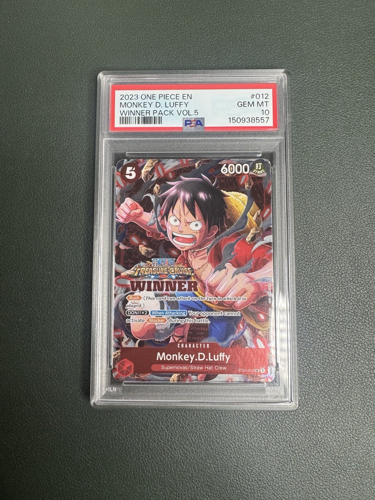 2023 One Piece Monkey.D.Luffy Winner Pack Vol. 5 Psa 10 #ST01-012