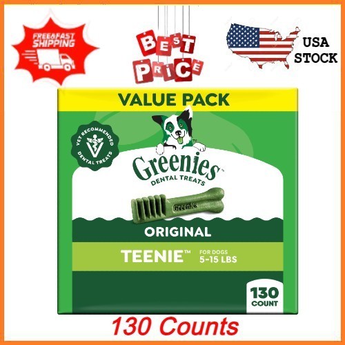 Greenies Teenie Size Original Flavor Adult Natural Dental Dog Treats, 130 Count Greenies Teenie Size Original Flavor Adult Natural Dental Dog Treats, 130 Count