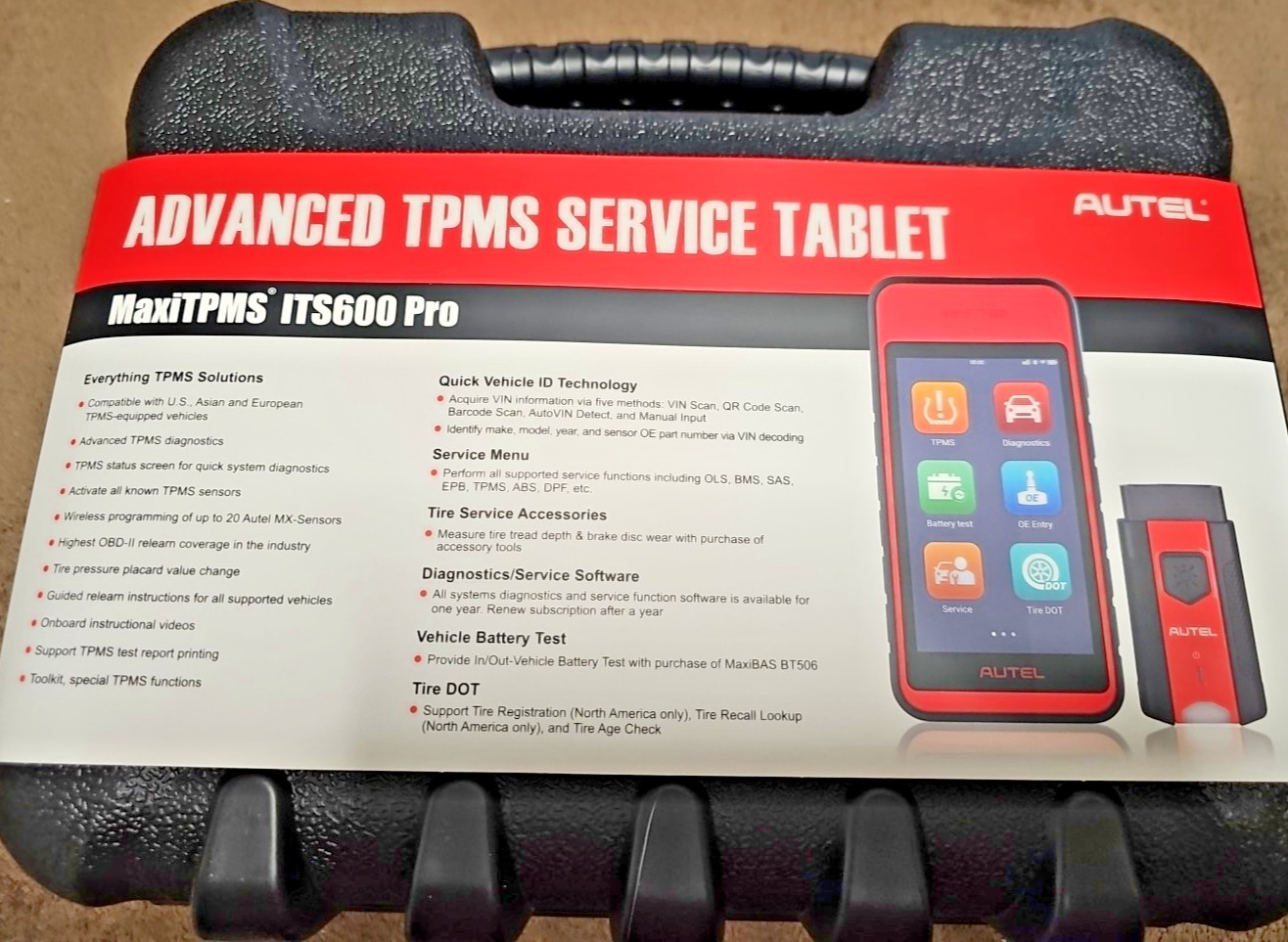 Autel MaxiTPMS ITS600Pro TPMS tablet w/All Systems Bluetooth, Brand New W/case Autel MaxiTPMS ITS600Pro TPMS tablet w/All Systems Bluetooth, Brand New W/case