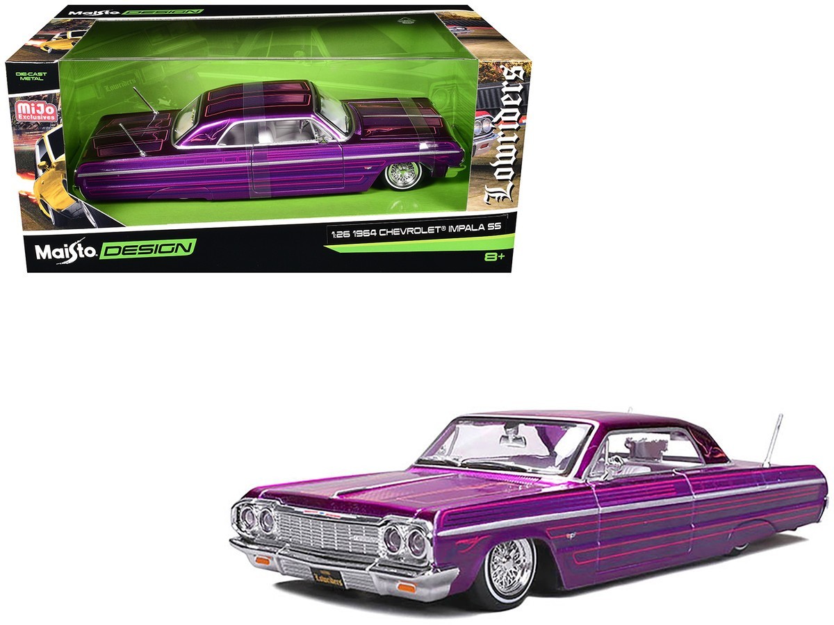 Maisto 1964 Chevrolet Impala SS Lowrider Candy Purple 1/26 32547 Maisto 1964 Chevrolet Impala SS Lowrider Candy Purple 1/26 32547