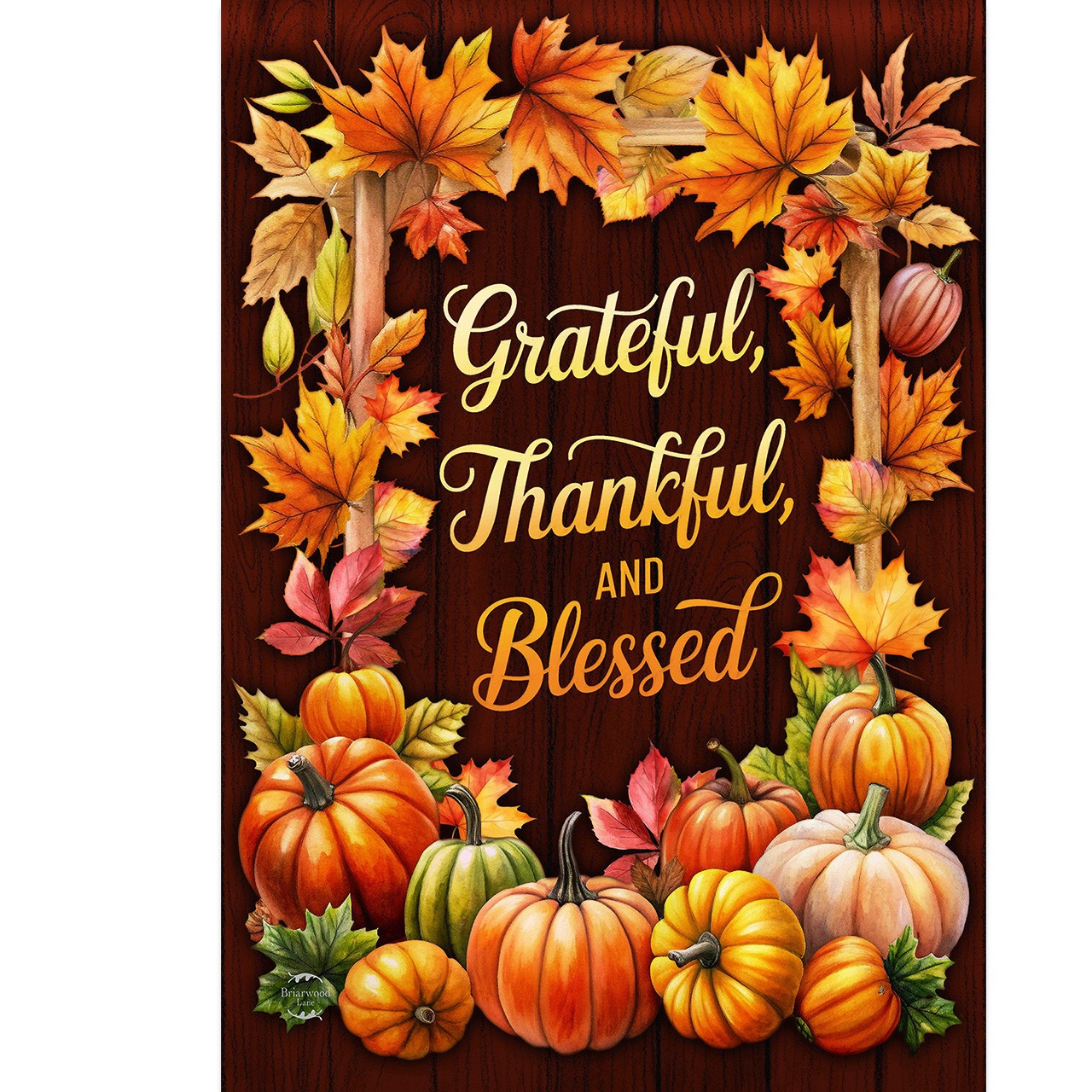 Briarwood Lane Thanksgiving Thankful Blessings Double-Sided Garden Flag 12x18